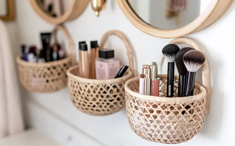 Wall-Mounted Baskets: