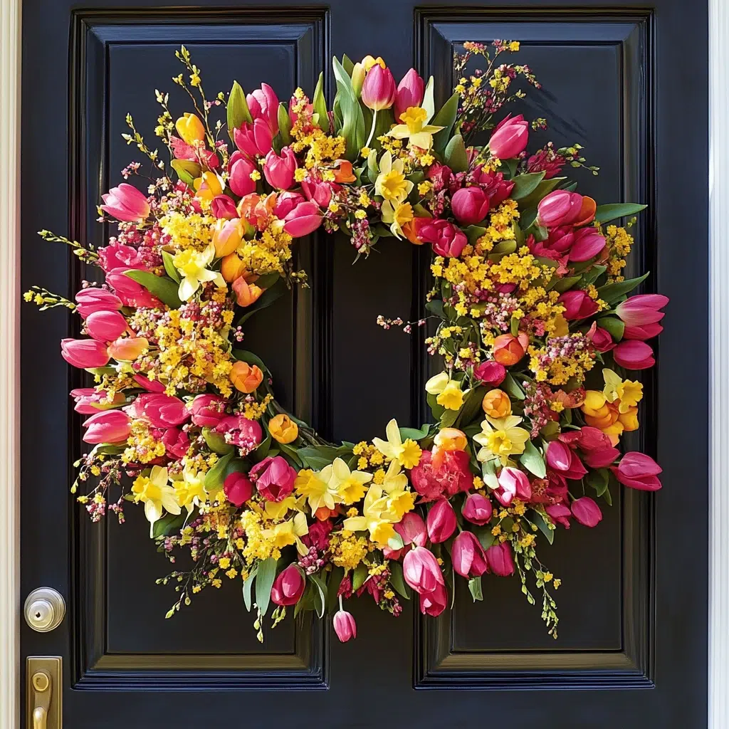 Floral Explosion Wreath: It's an instant mood booster! Seriously, a wreath overflowing with spring flowers just shouts "welcome!" It's a classic for a reason – it's simple, effective, and undeniably cheerful. Plus, it's a great way to use all those lovely spring flowers that are just starting to bloom.
