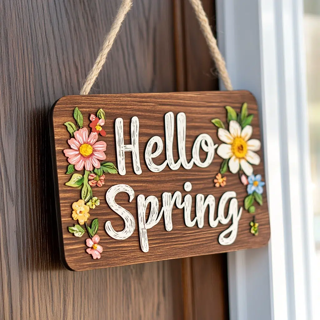 Spring-Themed Door Sign: It adds a personal and festive touch. It's a great way to express your personality and style. Plus, it's a fun way to celebrate the season!