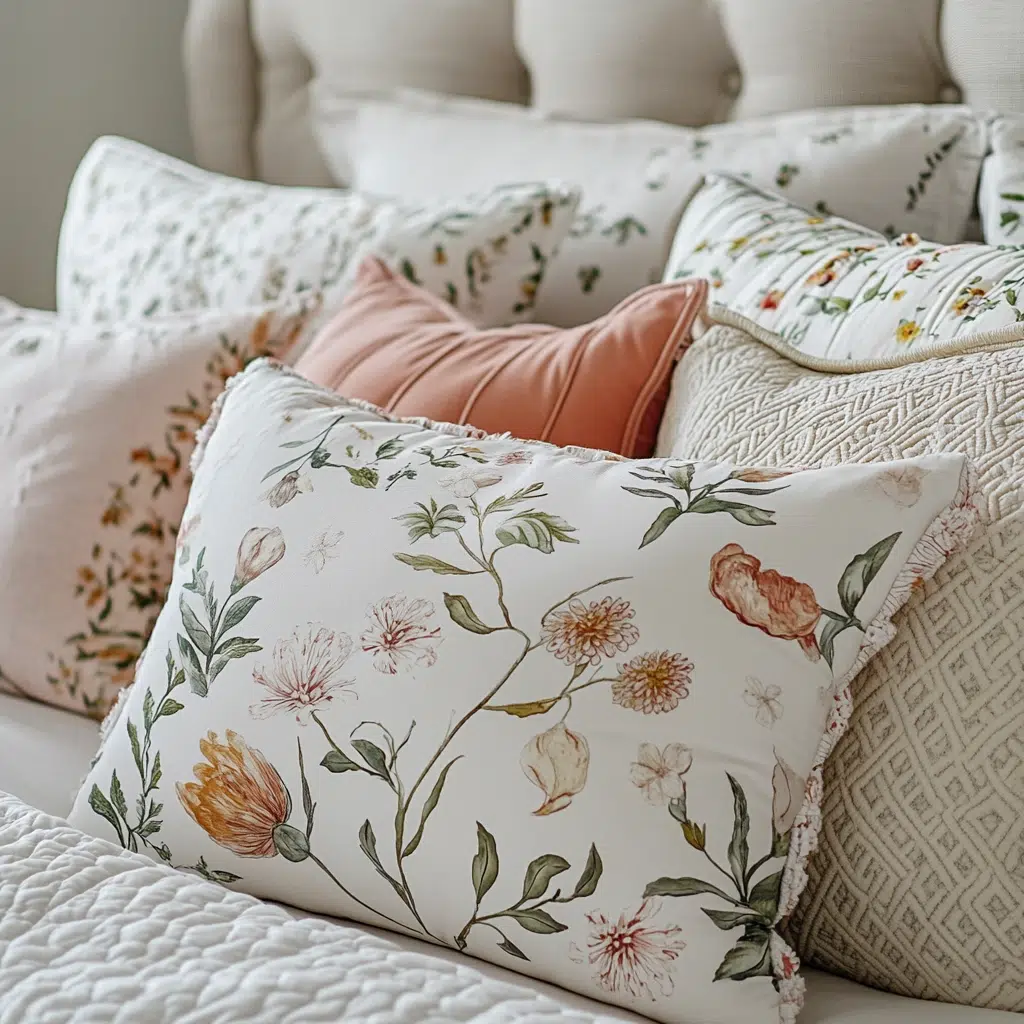 Spring-Themed Throw Pillows: Throw pillows are an easy and affordable way to update your bedroom for spring. Adding pillows with floral, botanical, or pastel patterns can instantly transform the look of your space. It’s a simple way to add a pop of color and personality.