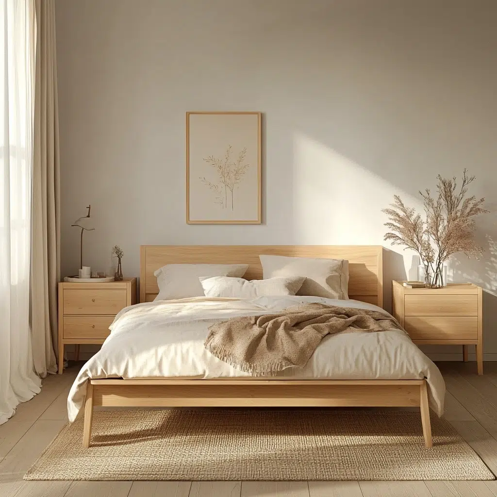 Light Wood Furniture: Light-colored wood, like birch or maple, creates a bright and airy atmosphere that’s perfect for spring. It reflects light, making your bedroom feel more spacious and cheerful. Using light wood for your bed frame, nightstands, or dressers can instantly refresh your space. It’s like giving your room a breath of fresh, clean air.