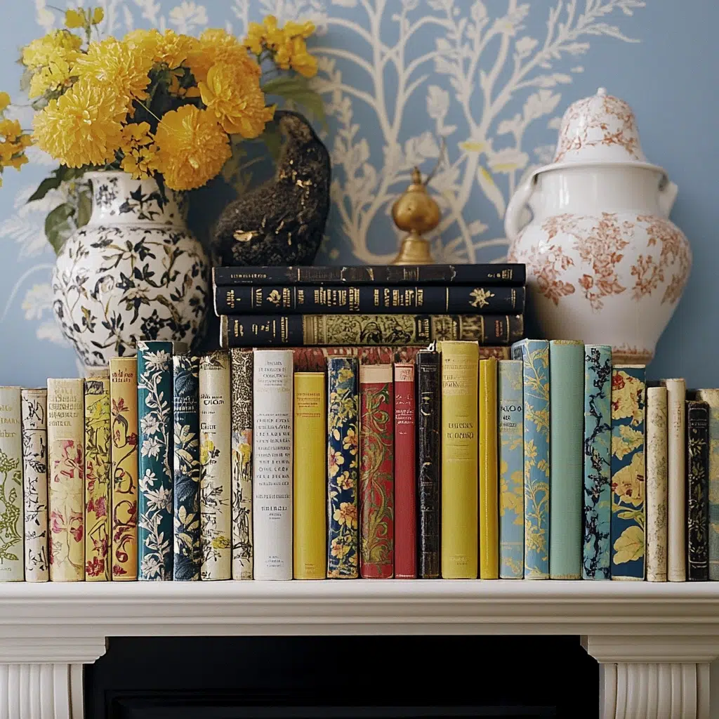 Spring-Themed Books: Add a touch of intellectual and aesthetic appeal to your mantle by stacking books with spring-themed covers or titles. Choose books with vibrant colors and beautiful imagery. You can even arrange the books by color to create a visually appealing display. 