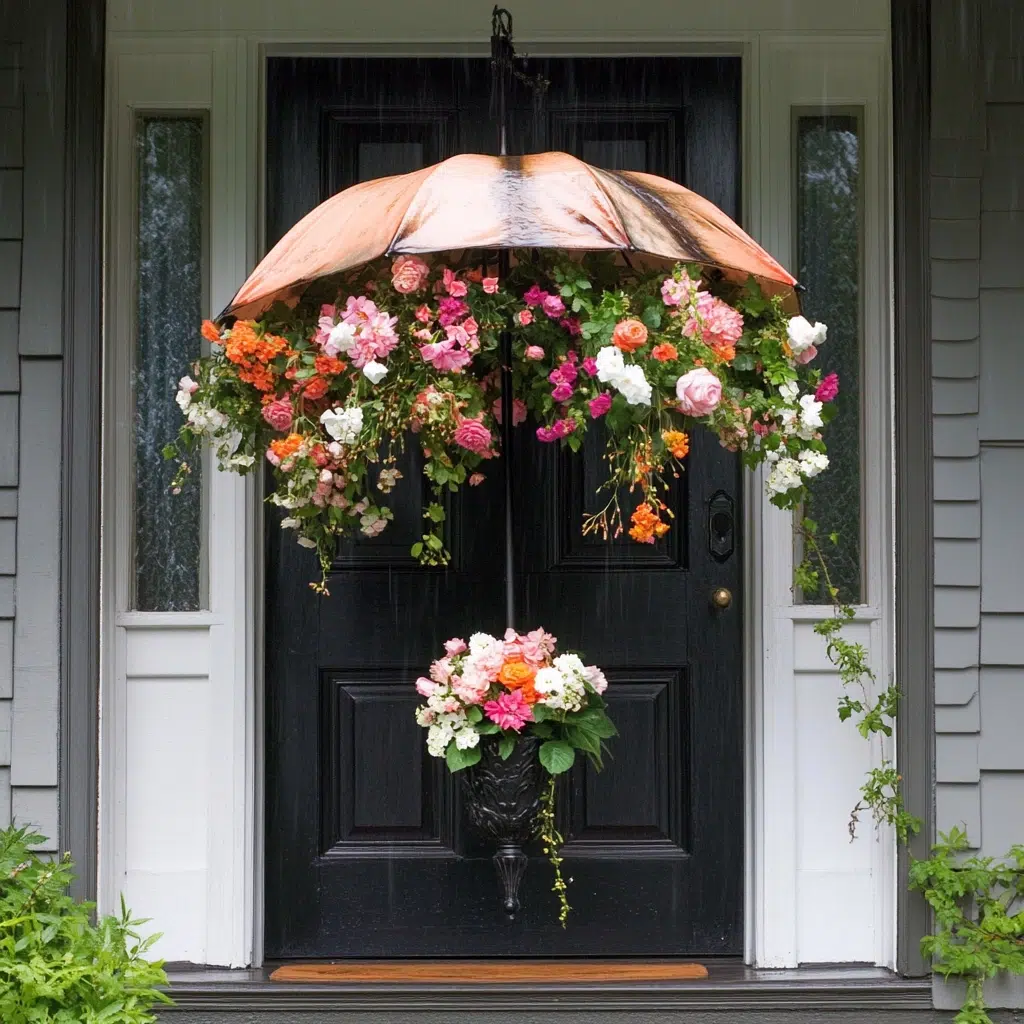 Umbrella Flower Display: It creates a unique and eye-catching display, celebrating spring showers. It’s a fun and unexpected way to showcase your flowers. Plus, it’s a great conversation starter!