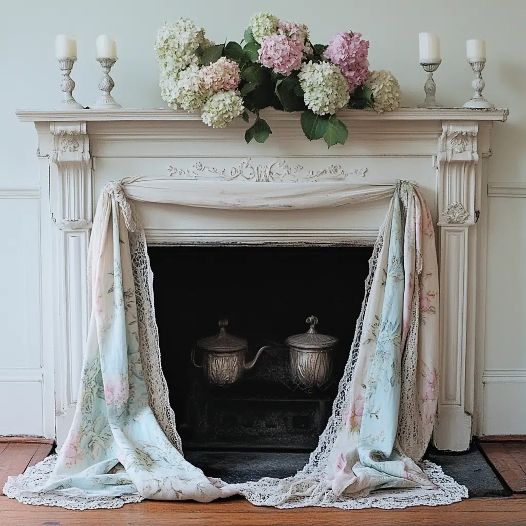 Textile Touches: Add soft texture and color to your mantle by draping a lightweight spring-colored scarf or runner across it. Choose a scarf or runner in pastel colors or with floral patterns to complement your existing decor. You can even use a vintage lace tablecloth for a touch of elegance. 