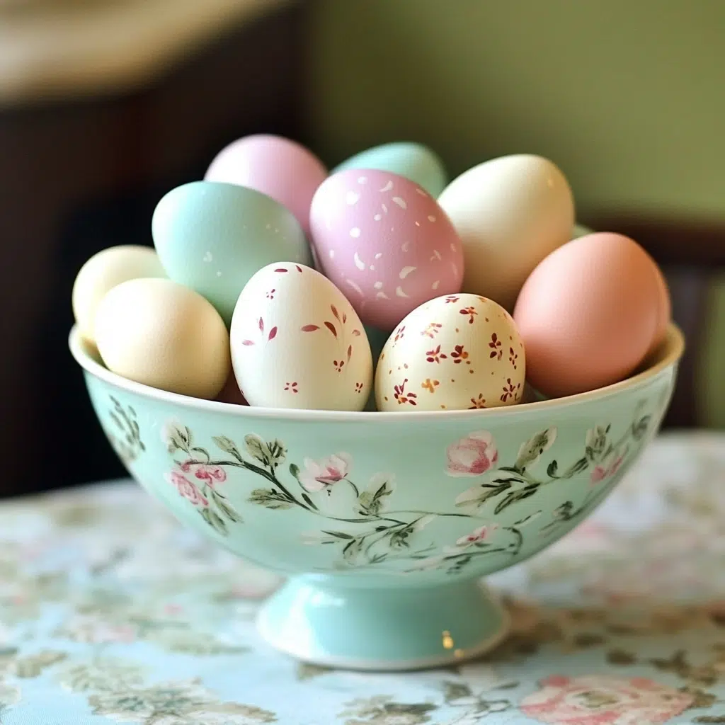 Painted Egg Centerpieces: Painted egg centerpieces are a simple, customizable, and budget-friendly way to add a touch of spring to your table. The pastel colors and hand-painted designs add a playful and festive touch. It’s a great DIY project that you can involve the whole family in.