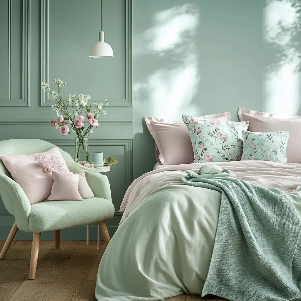 Pastel Perfection: Remember those pastel-colored candies and flowers that pop up in spring? They're so cheerful and light! I was flipping through a magazine the other day, and all the pastel-themed rooms were just screaming "Spring!" It got me thinking, why not bring that into my bedroom?