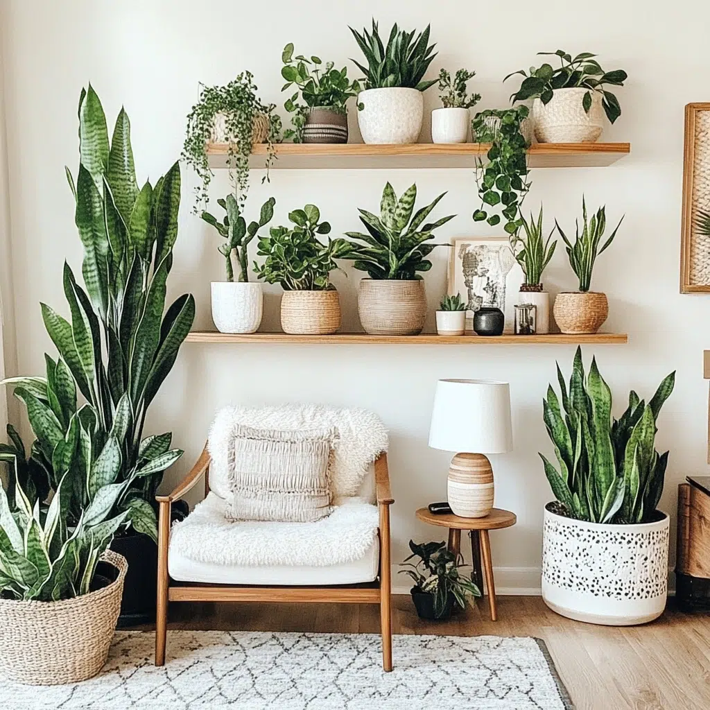 Indoor Potted Plants: Indoor plants not only add a touch of nature but also purify the air and create a calming atmosphere. Low-maintenance plants like snake plants, ferns, or succulents are perfect for beginners. They add a pop of green and make the room feel more vibrant and welcoming.