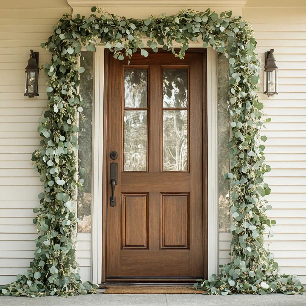 Greenery Garlands: It creates a lush, inviting frame around your door. It adds a touch of nature and freshness. Plus, it's super versatile and can be used in a variety of ways.