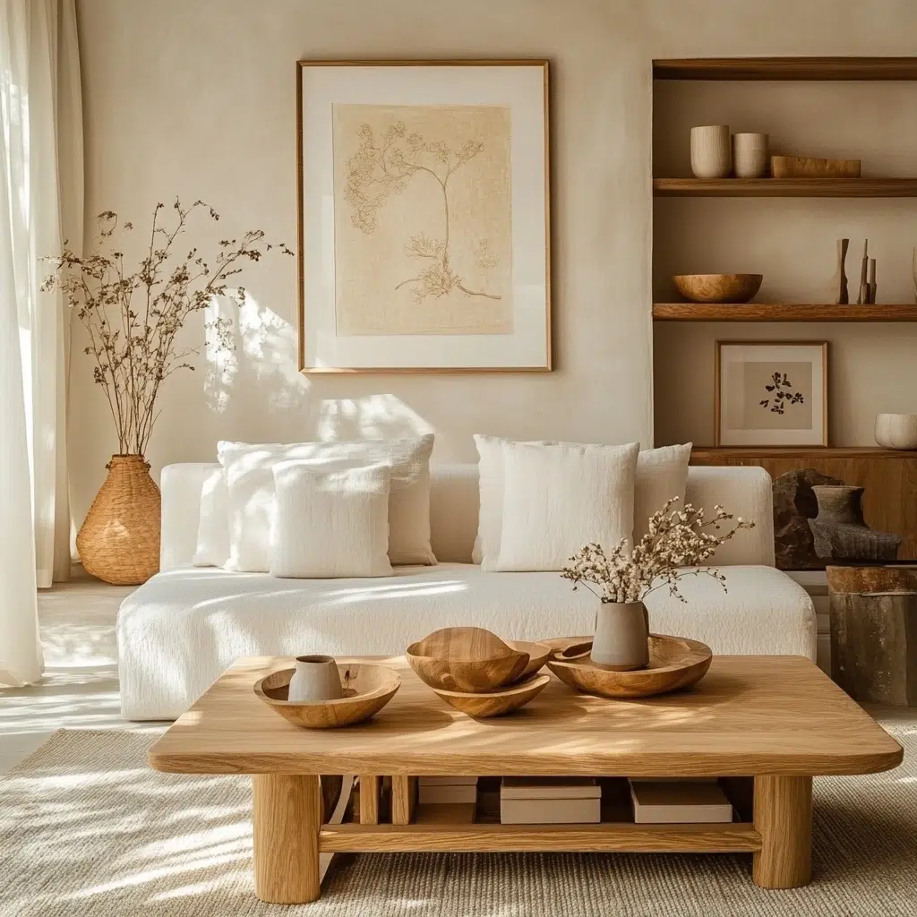 Natural Wood Accents: Natural wood accents bring a sense of warmth and connection to nature. They add texture and depth to the room, creating a more inviting atmosphere. Light wood tones are especially perfect for spring, as they reflect light and make the room feel brighter.