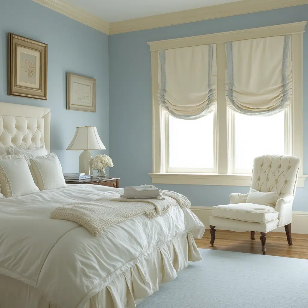 Creating Your Blue and Cream Bedroom Oasis: Soft Blue Walls with Cream Trim