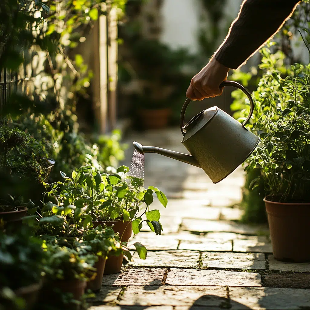 Urban Gardening Solutions: Small Watering Can with a Fine Rose