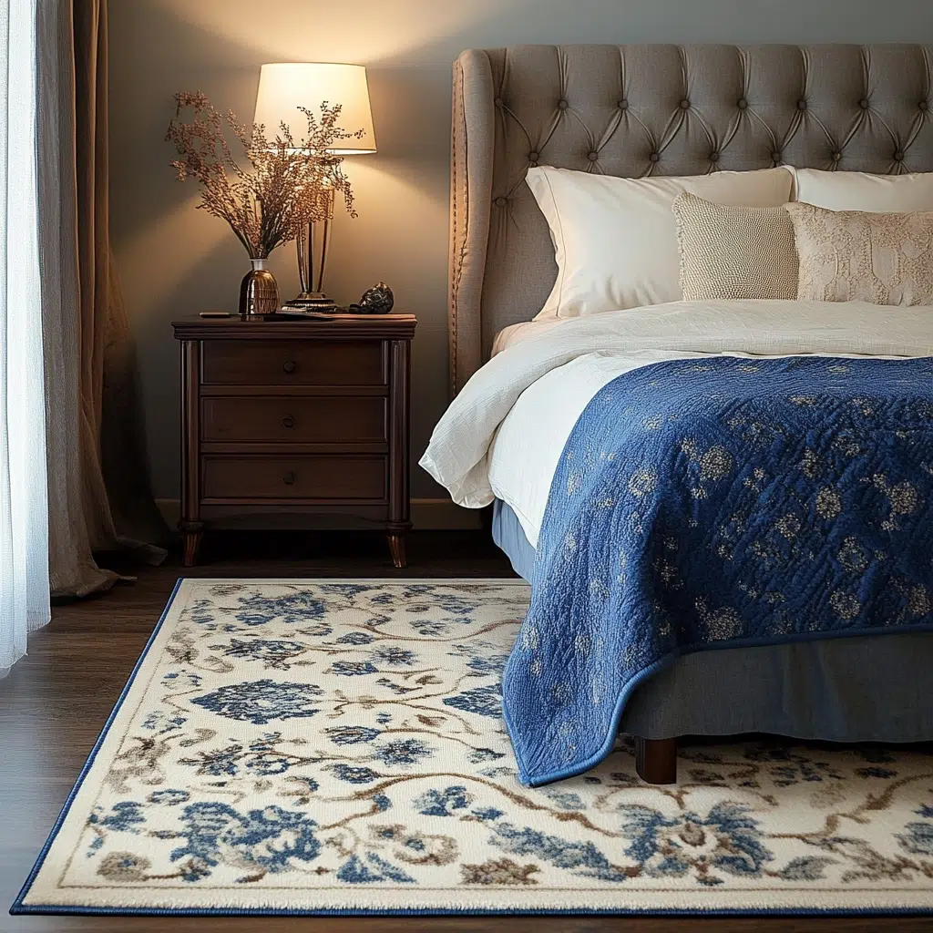 Blue and Cream Area Rug