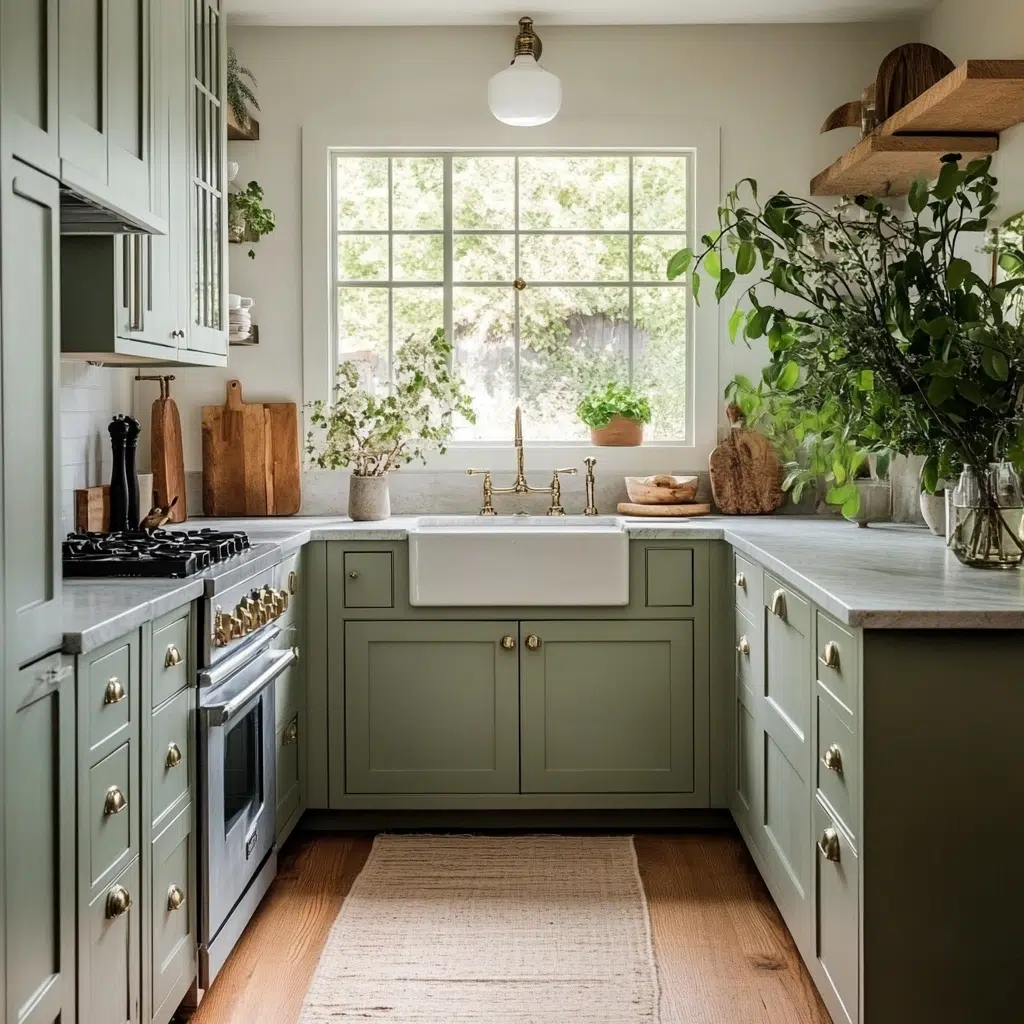 Small Space Serenity: Making the Most of Sage Green in a Compact Kitchen