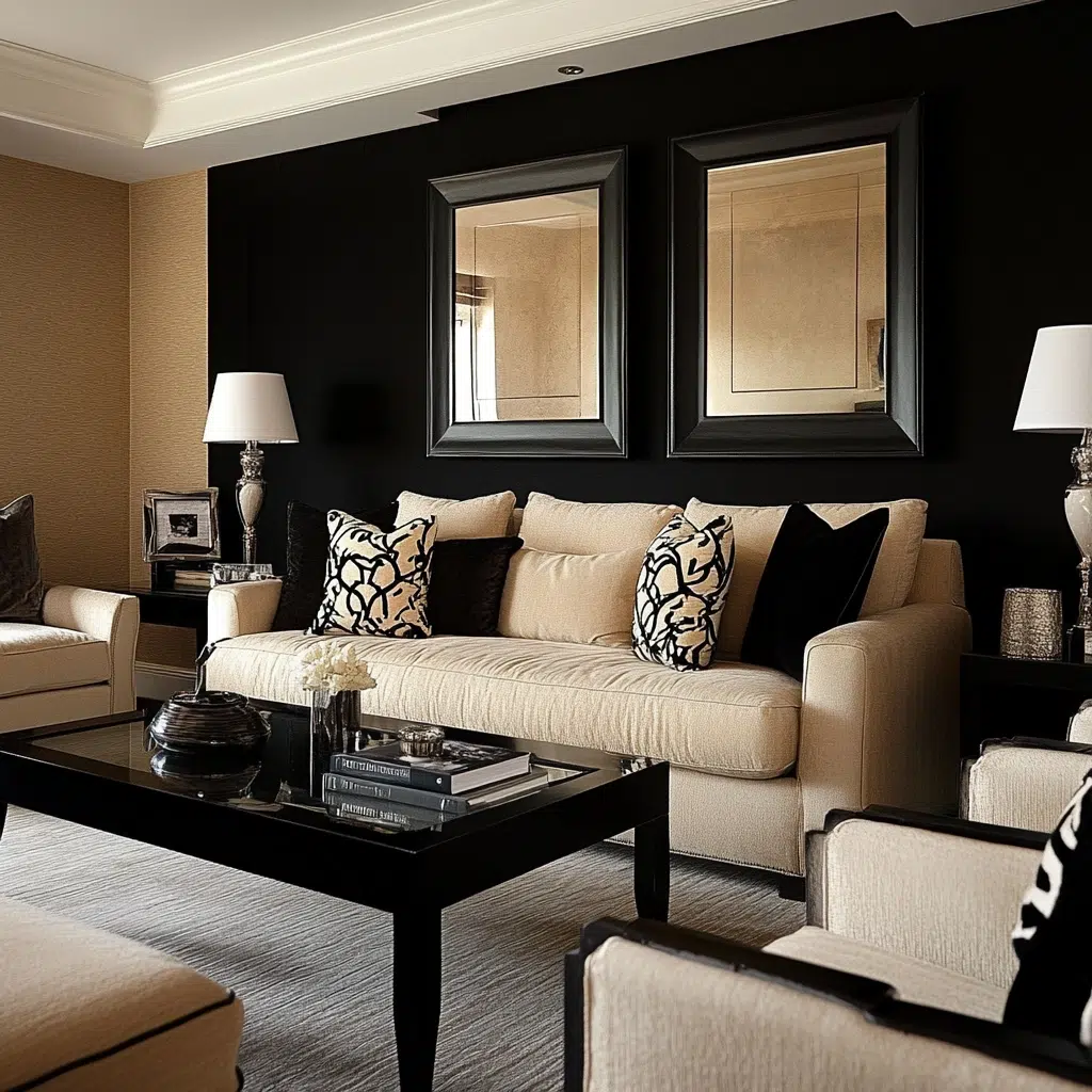 Accent Wall Drama Living Room
