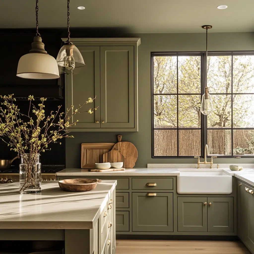 Consider a Matte Finish: Deepening the Subtle Calm of Your Sage Green Cabinets