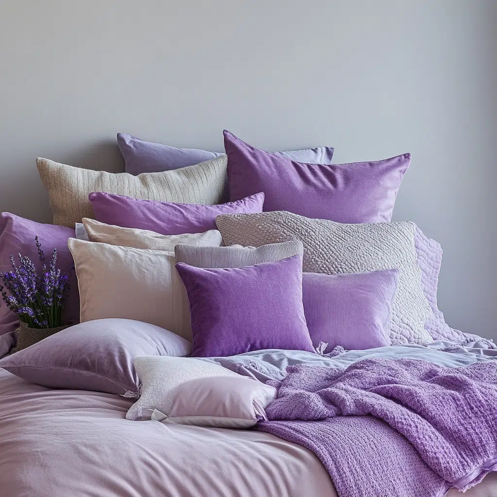 Incorporate Textured Lavender Throw Pillows
