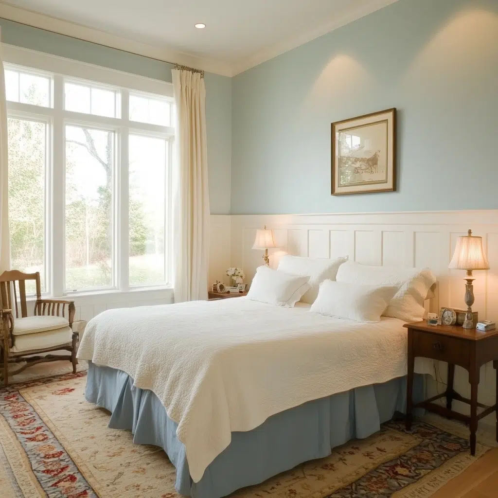 Creating Your Blue and Cream Bedroom Oasis: Two-Tone Walls (Blue Bottom, Cream Top)