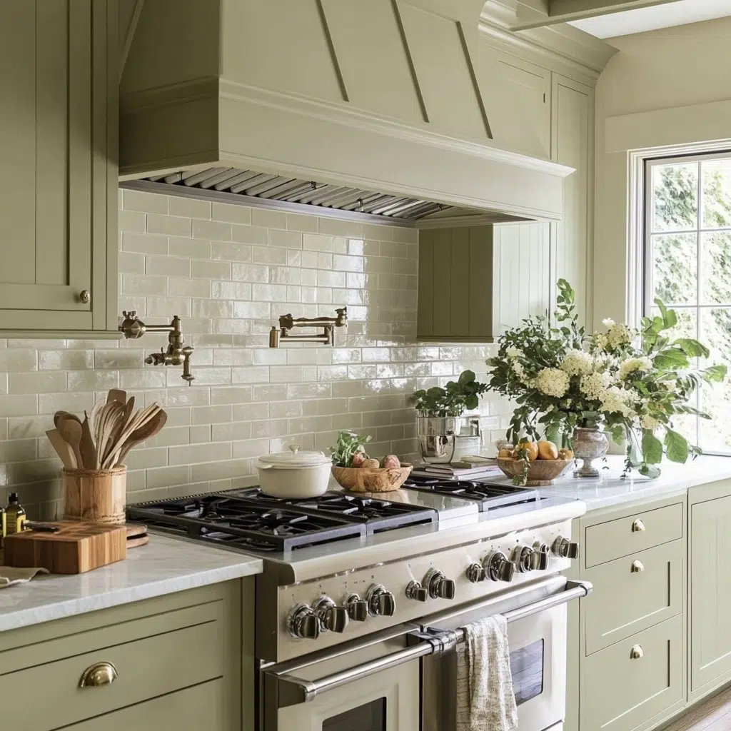Backsplash Bliss: Subtle Statements to Complement Sage Green Cabinets