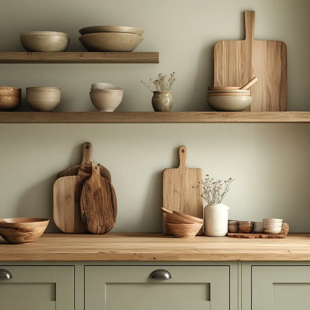 Wood's Warm Embrace: Adding Natural Touches to Your Sage Green Kitchen