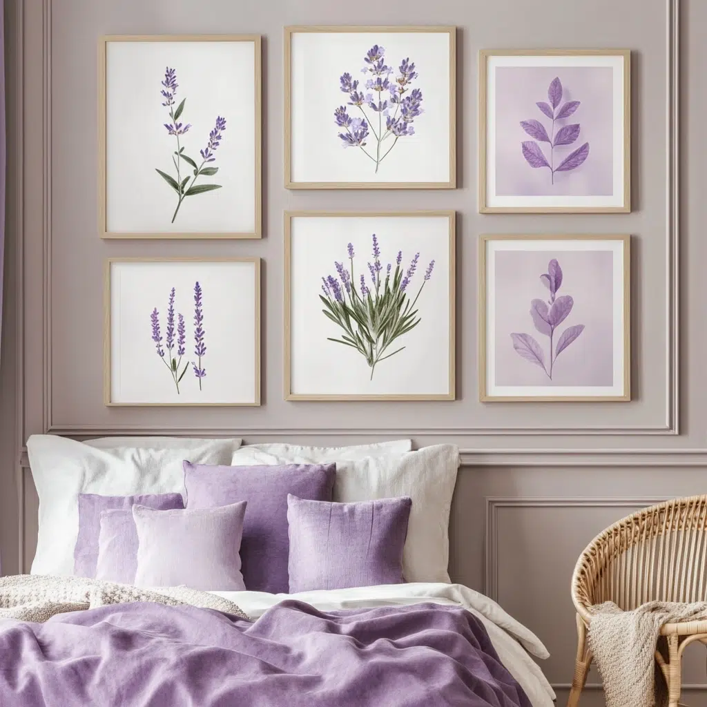 Display Botanical Prints with Lavender Details