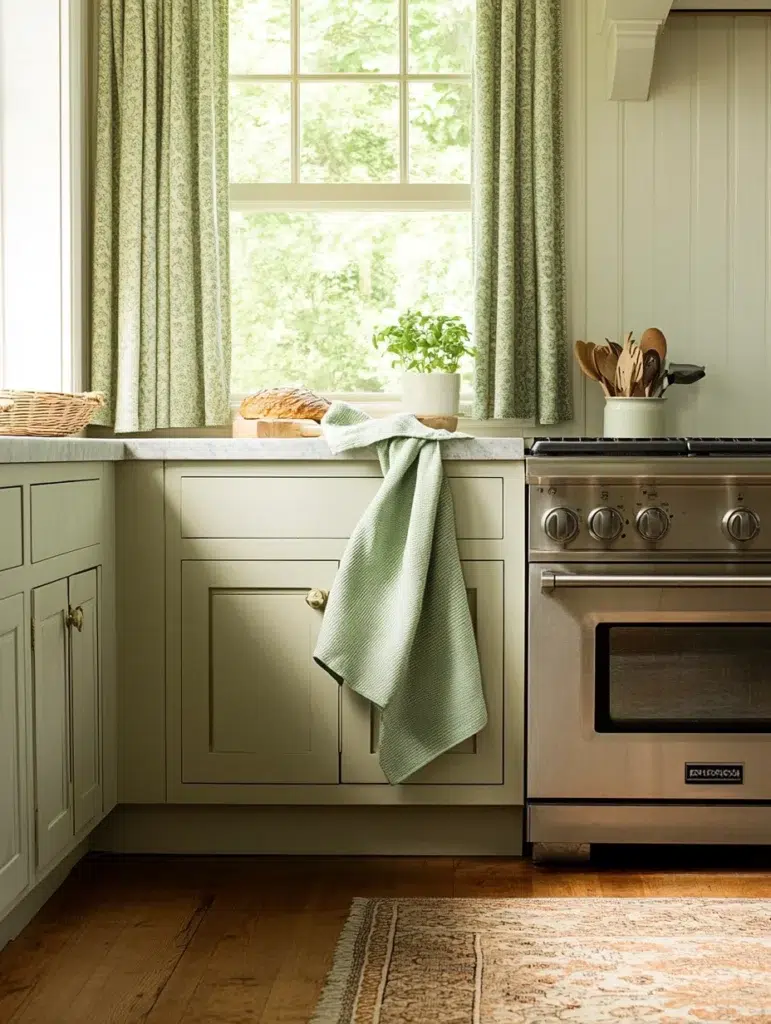 Incorporating Sage Green Through Textiles