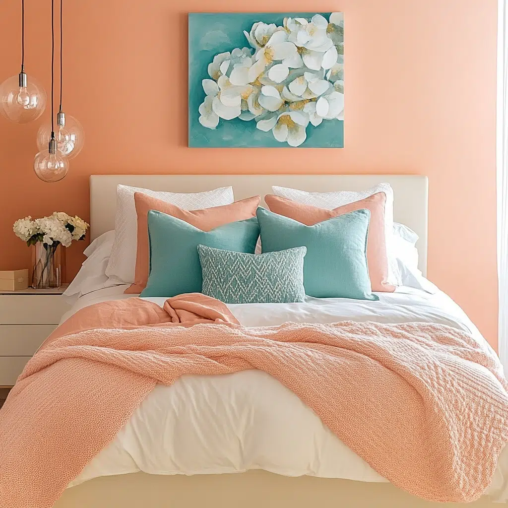 Peach & Light Teal