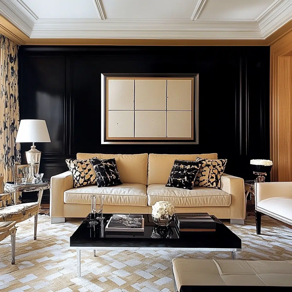 Black and Beige Living Room Ideas