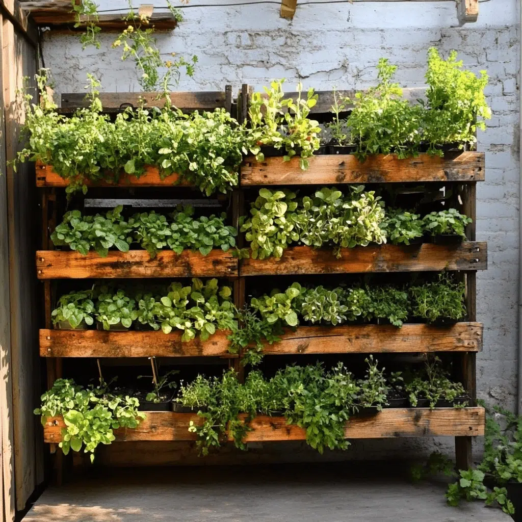 Herb Garden Ideas for Your Outdoor Oasis: DIY Pallet Herb Garden: Upcycled and Chic