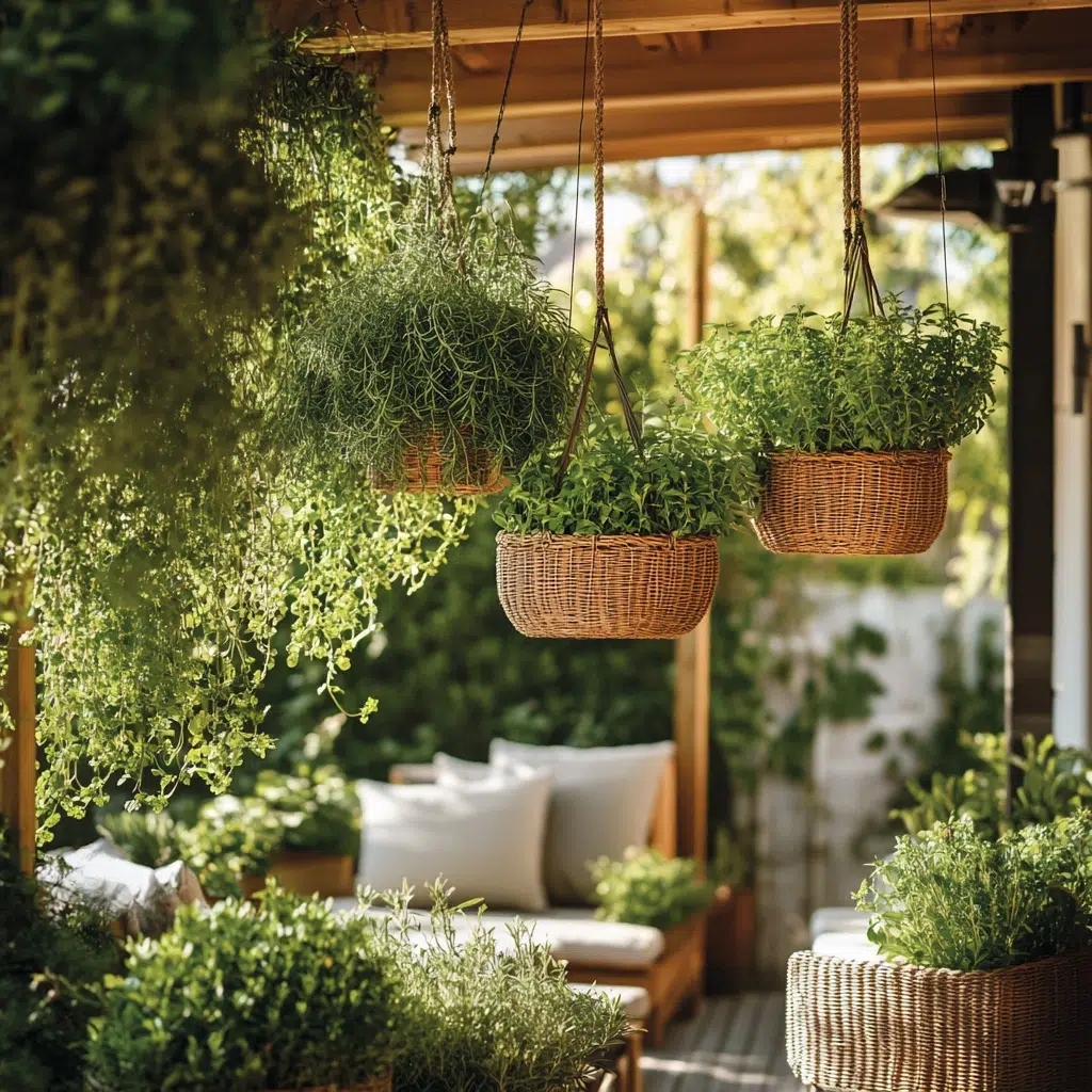 Herb Garden Ideas for Your Outdoor Oasis: Hanging Basket Herb Gardens: Floating Fragrance