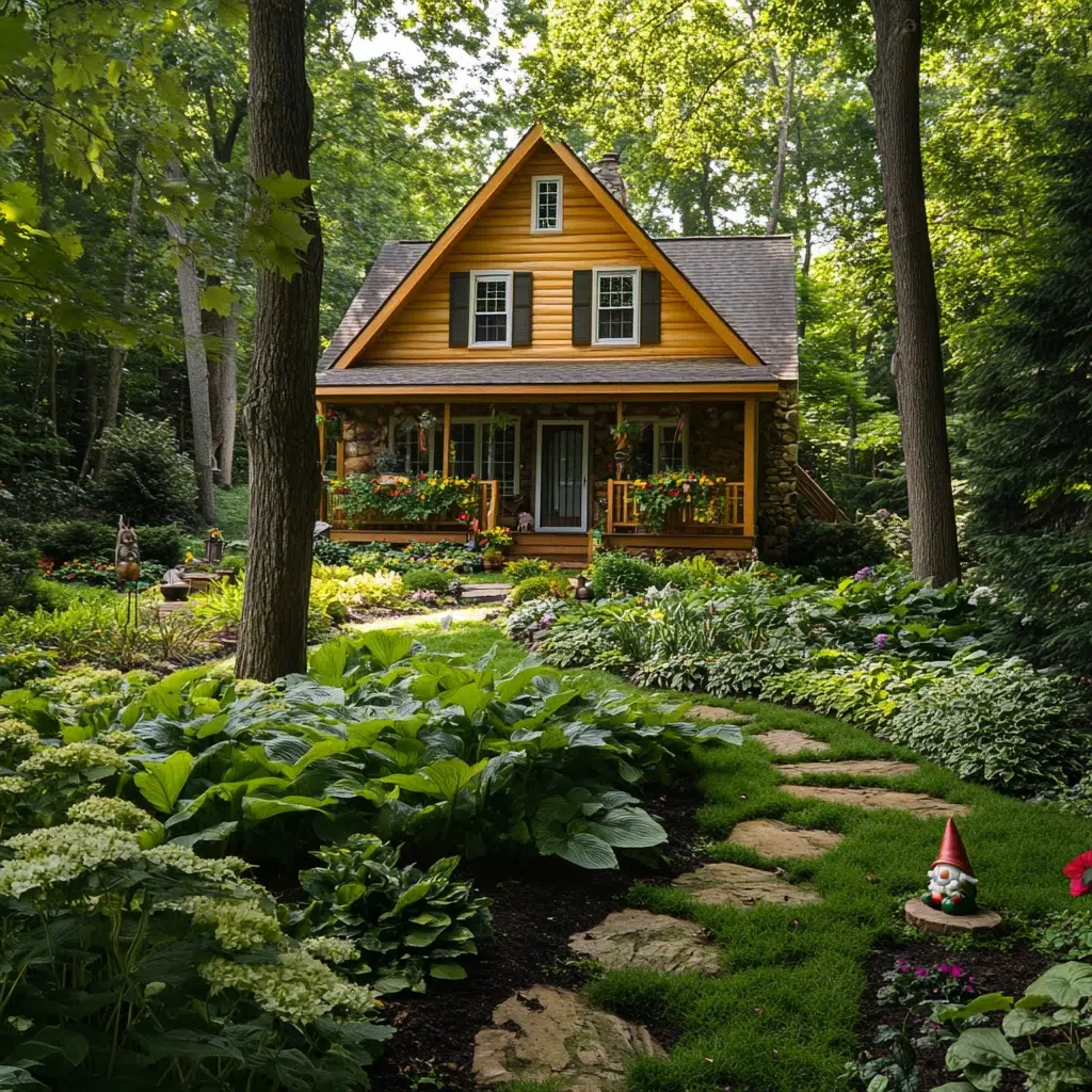 Flower Bed Ideas for the Front of the House: Whimsical Woodland