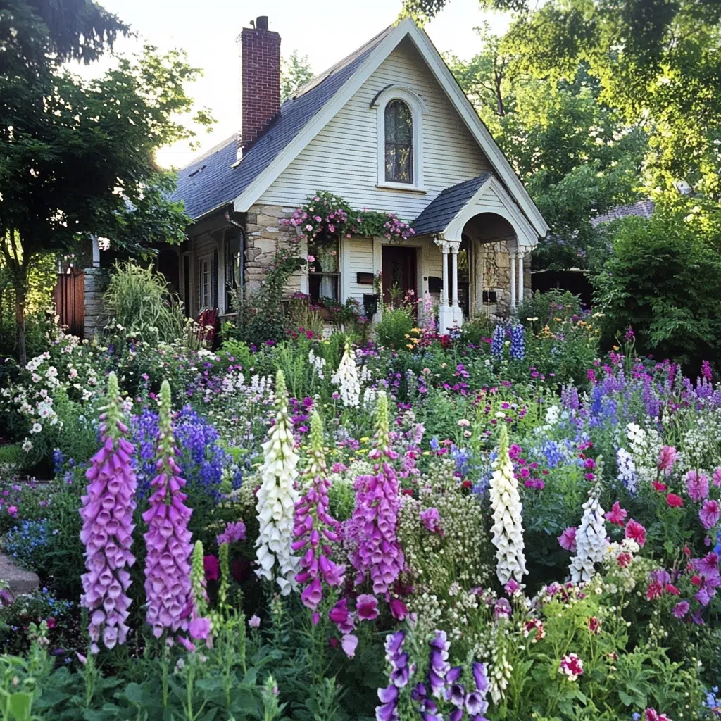 Flower Bed Ideas for the Front of the House: Cottage Garden Charm