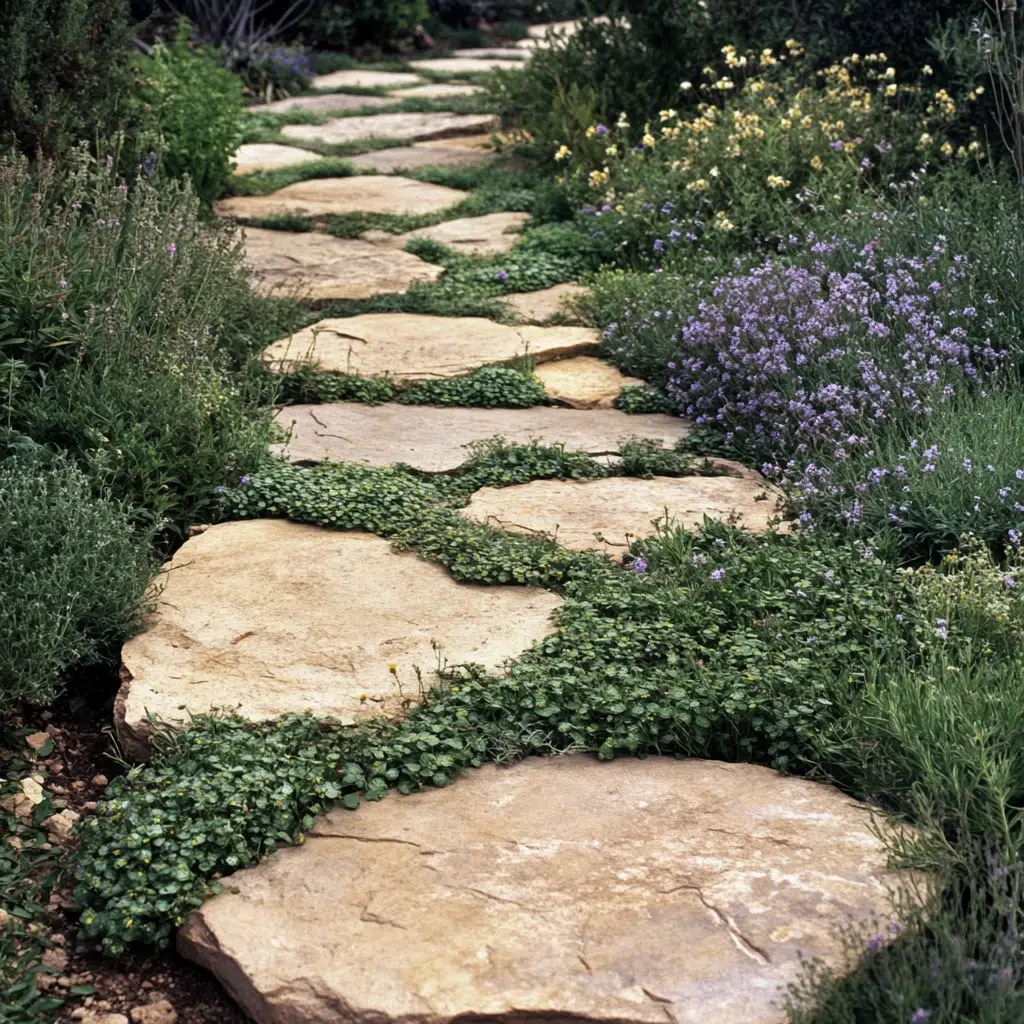 Herb Garden Ideas for Your Outdoor Oasis: Stepping Stone Herb Garden: Integrated Design