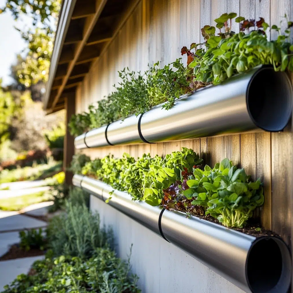 Herb Garden Ideas for Your Outdoor Oasis: Gutter Garden for Herbs: Linear and Modern