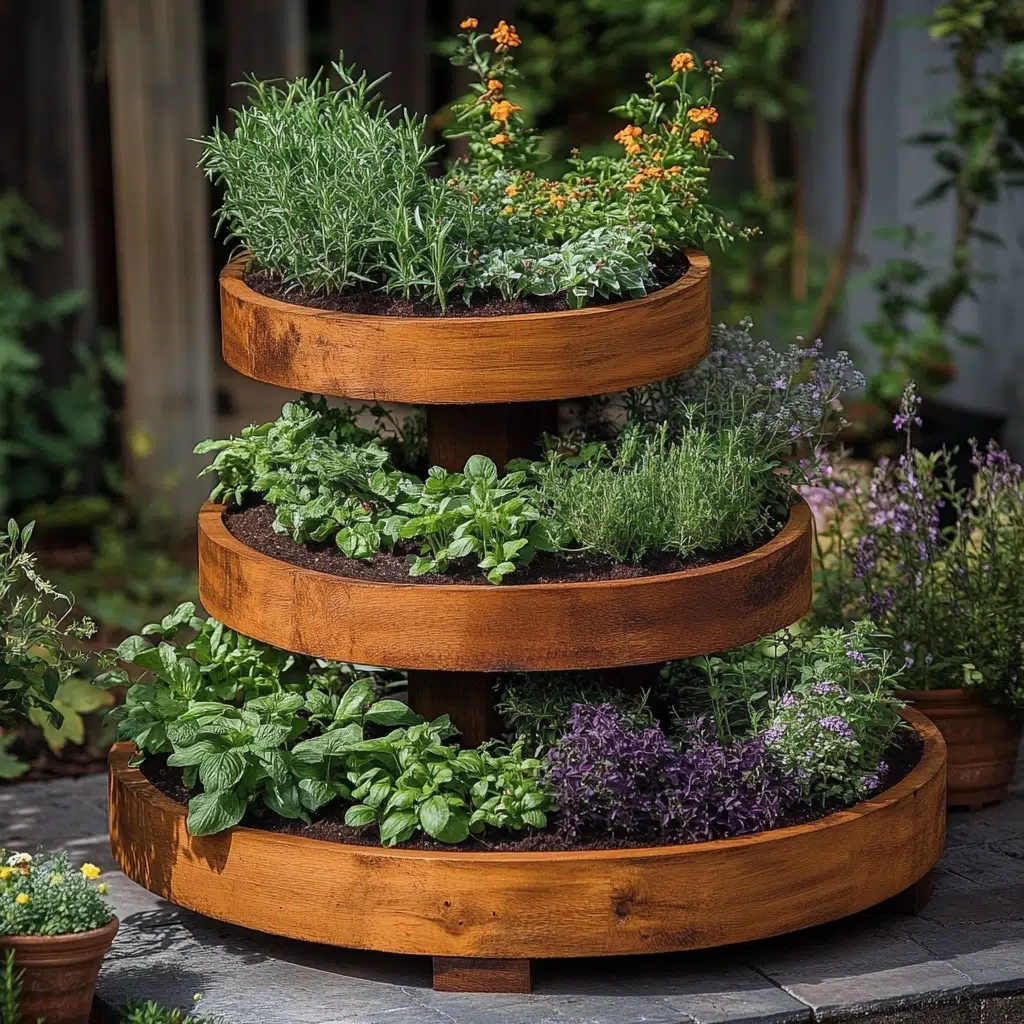 Herb Garden Ideas for Your Outdoor Oasis: Tiered Planter Herb Garden: Multi-Level Display