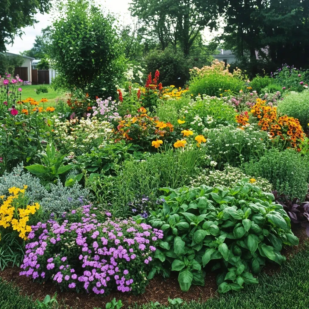 Herb Garden Ideas for Your Outdoor Oasis: Herb Patch within a Flower Bed: Blending Beauty