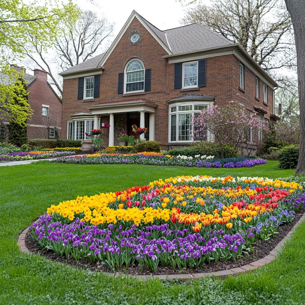 Flower Bed Ideas for the Front of the House: Spring Spectacle
