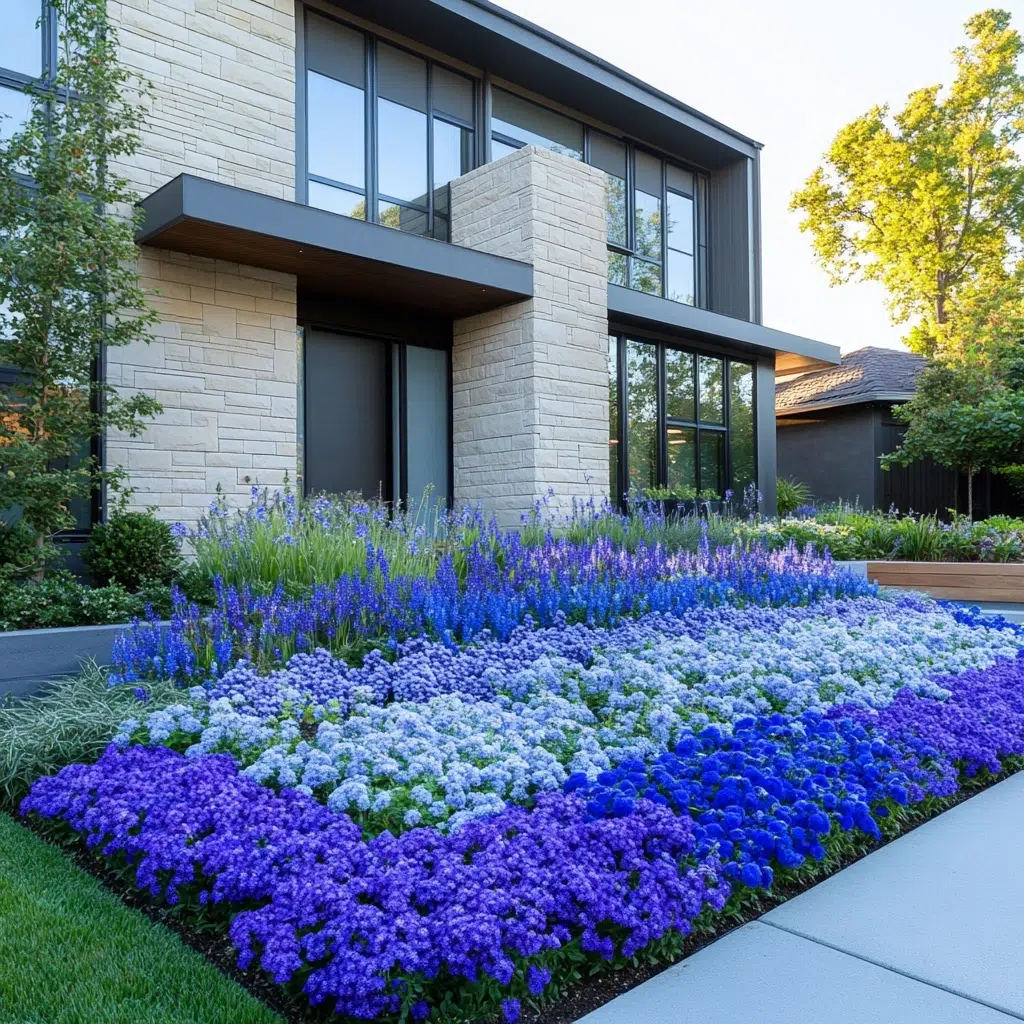 Flower Bed Ideas for the Front of the House: Monochromatic Marvel