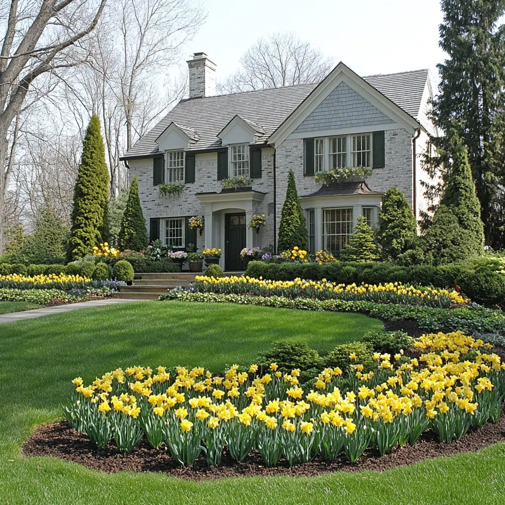 Flower Bed Ideas for the Front of the House: Evergreen Elegance