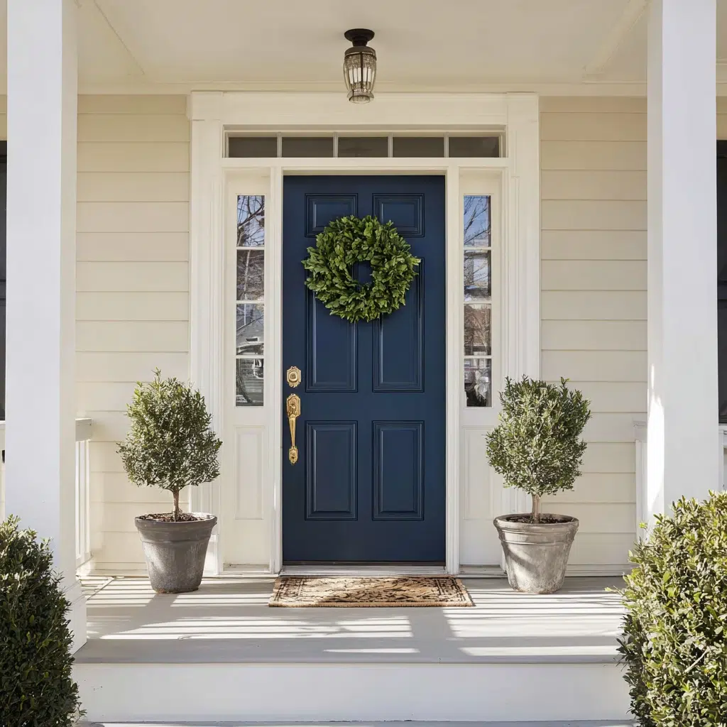 Inspiring Front Door Color Ideas: Classic Navy Blue: The Underrated Elegant