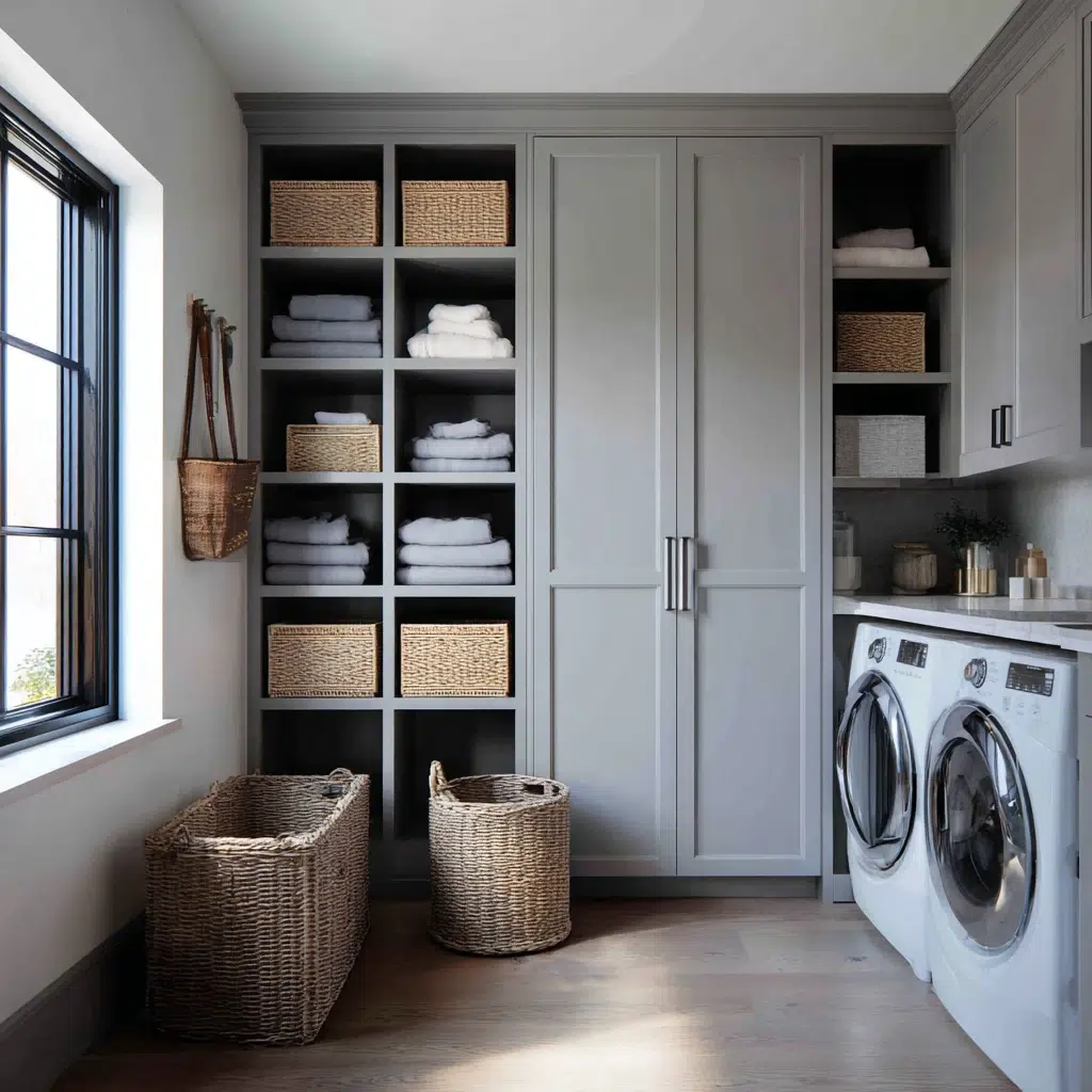 Smart Laundry Room Organization Ideas: Built-in or Pull-Out Hampers
