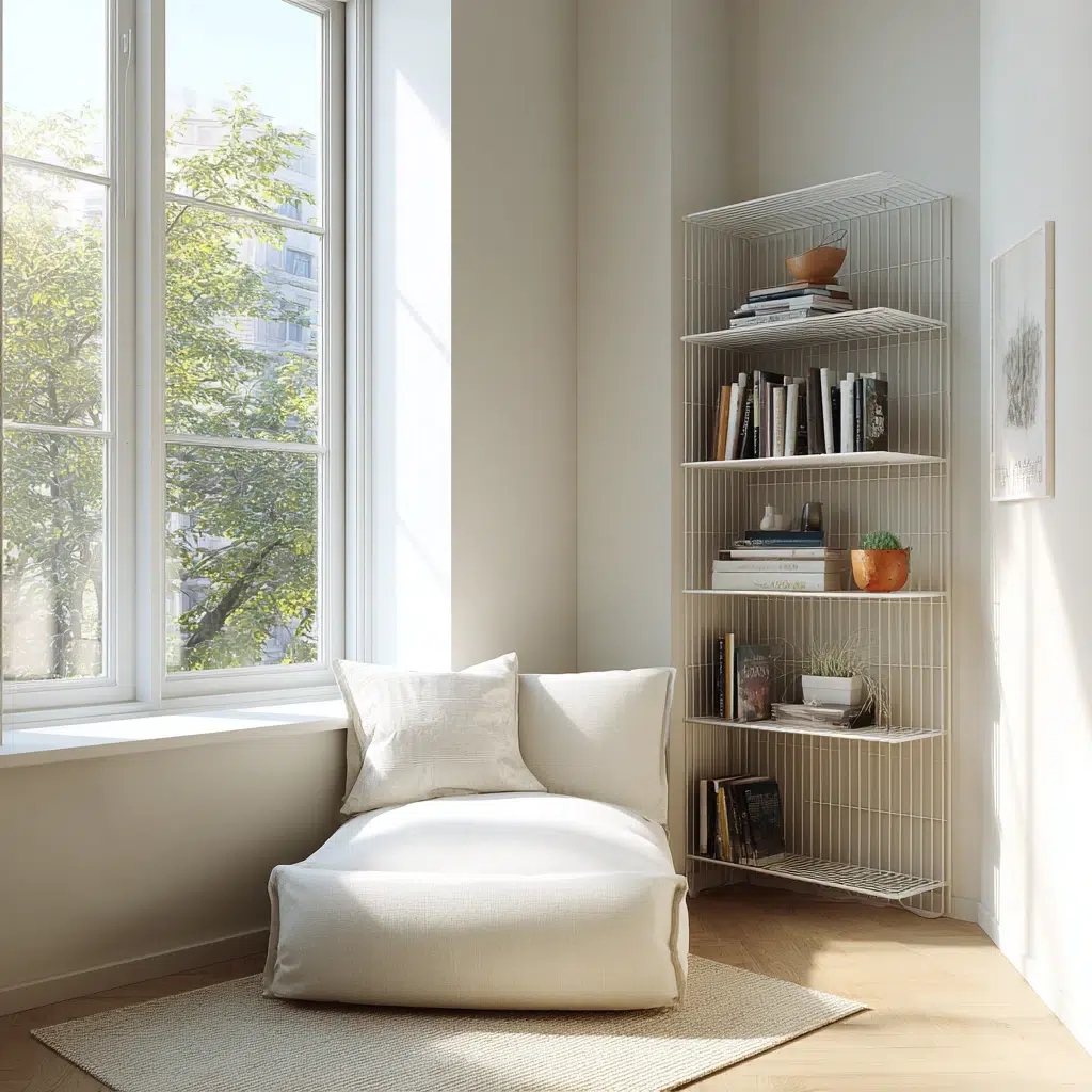 Creative Corner Bookshelf Ideas: Minimalist Wire Bookshelf