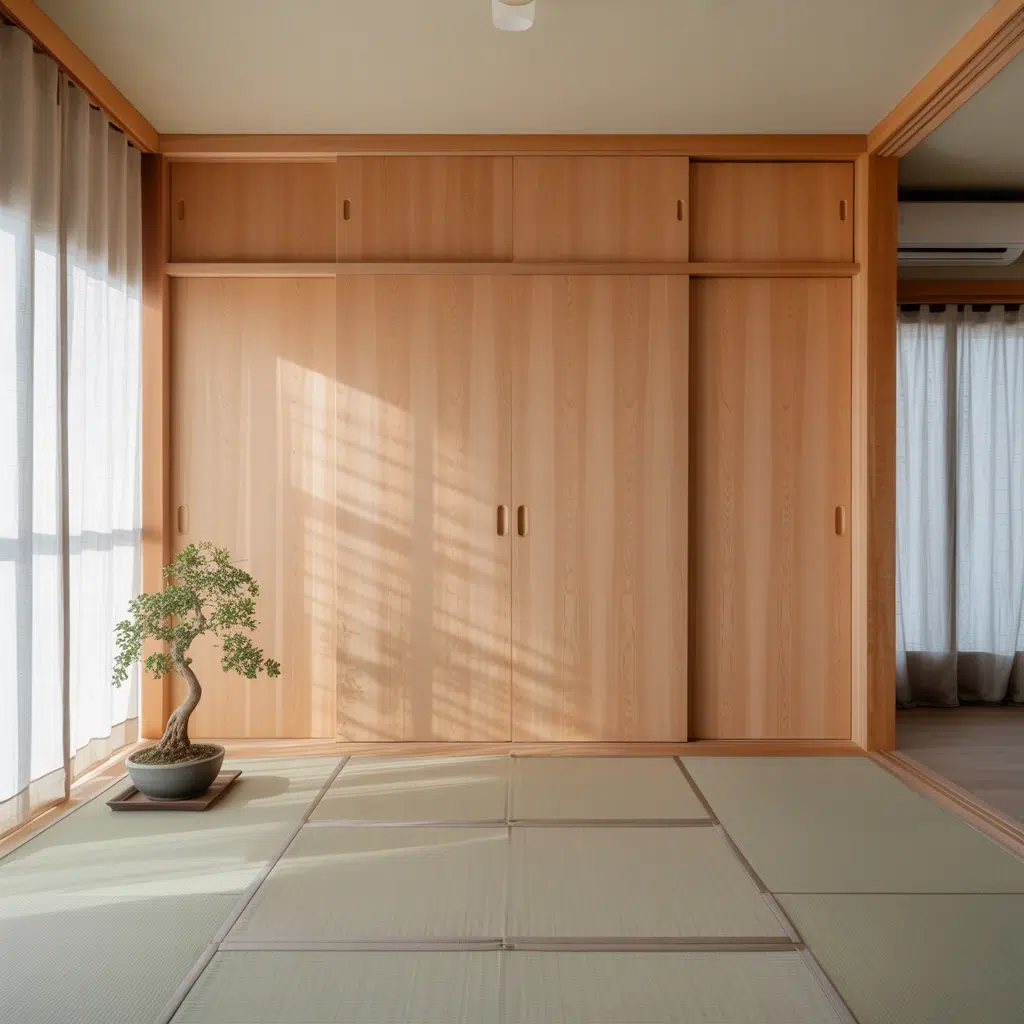 Best Japanese Apartment Design Ideas: Utilize Sliding Doors for Storage