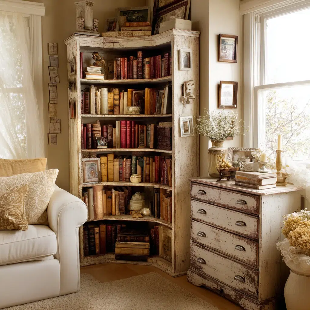 Creative Corner Bookshelf Ideas: Repurposed Dresser or Cabinet