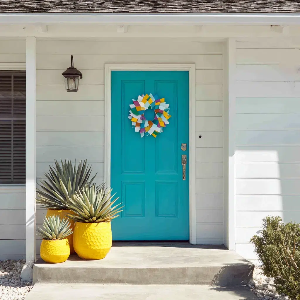 Inspiring Front Door Color Ideas: Bright Turquoise: The Playful Pop