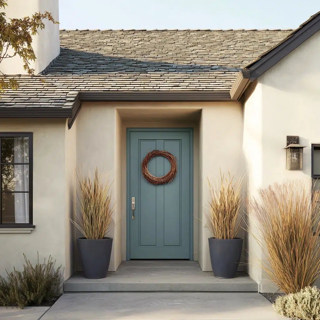 Inspiring Front Door Color Ideas: Muted Teal: The Sophisticated Serenity