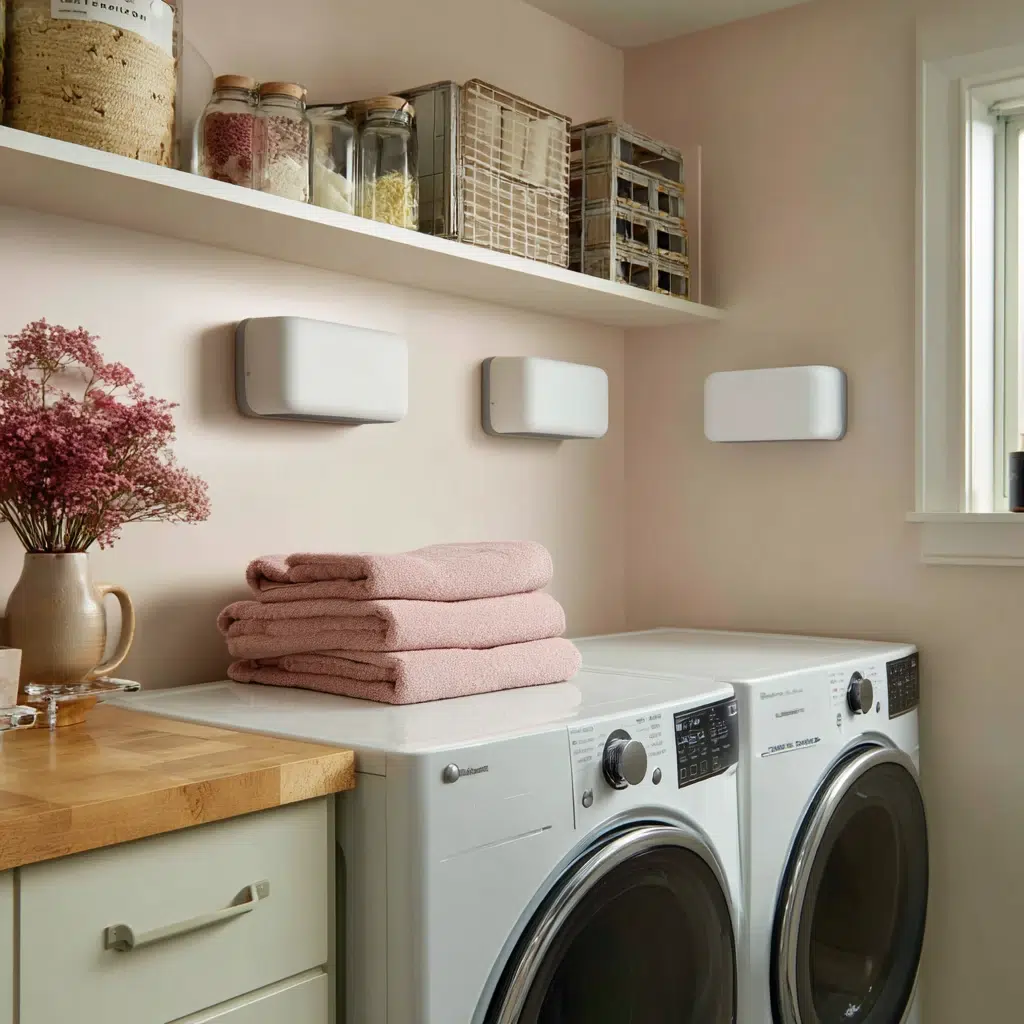Smart Laundry Room Organization Ideas: Use Wall-Mounted Dispensers for Lint and Dryer Sheets