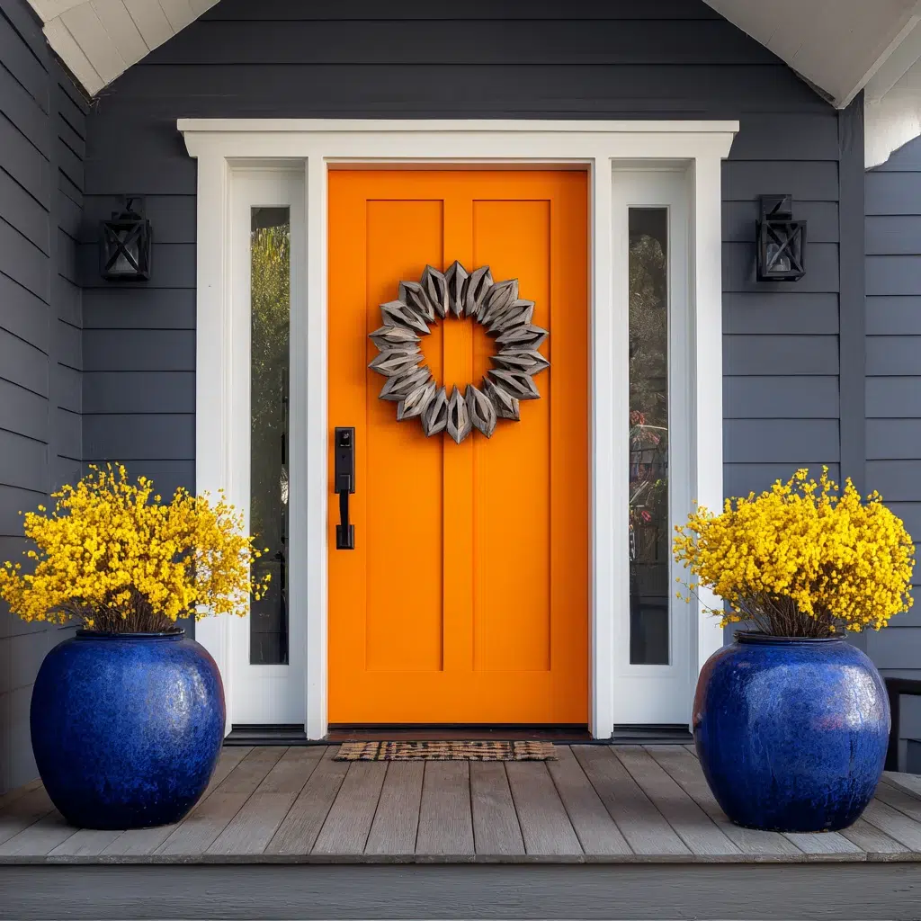 Inspiring Front Door Color Ideas: Vibrant Orange: The Bold & Cheerful