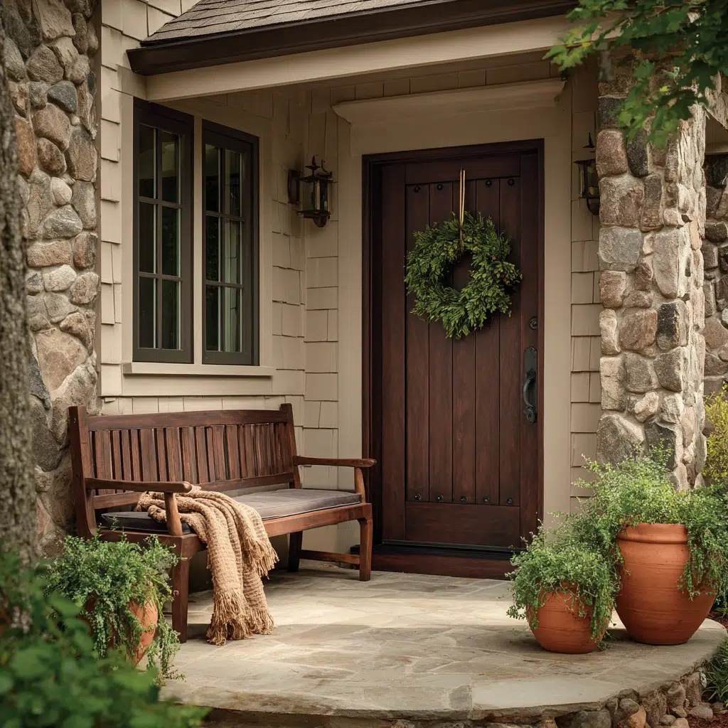 Inspiring Front Door Color Ideas: Rich Brown: The Grounded & Welcoming