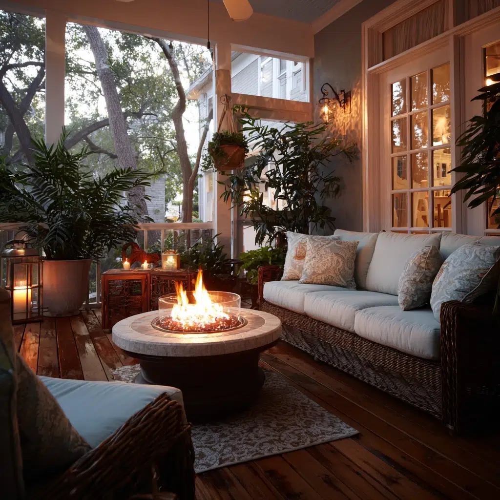 Inspiring Florida Room Ideas: Fire Pit for Chilly Evenings