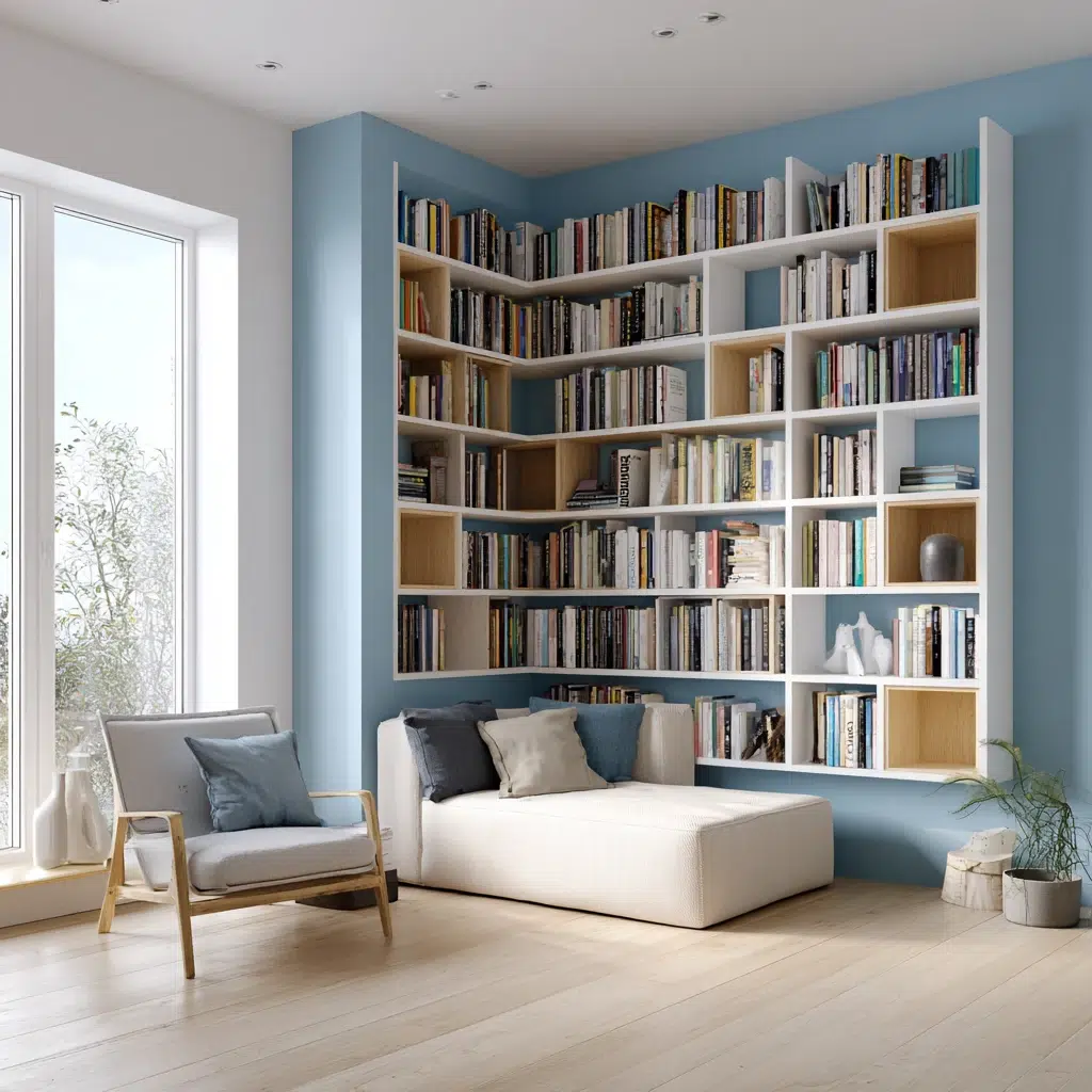 Creative Corner Bookshelf Ideas: Open Back Corner Bookshelf